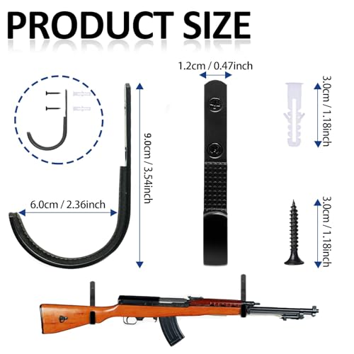 Oleitodh 24 Pack Gun Rack Wall Mount Hooks Bulk Horizontal Gun Racks