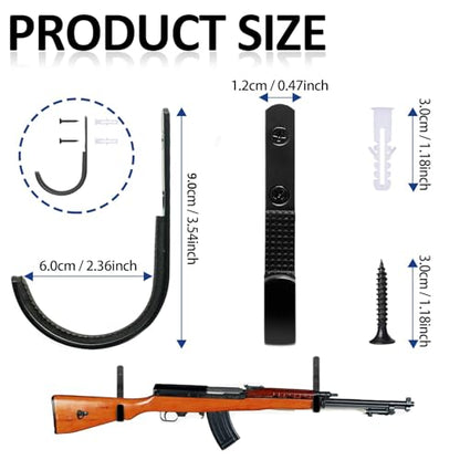 Oleitodh 24 Pack Gun Rack Wall Mount Hooks Bulk Horizontal Gun Racks