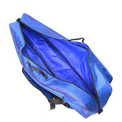 LEONARK Fencing Draw-bar Wheel Bag for Epee Saber and Foil - Hema Sword Bag Trolley Case for Fencing Suit and Mask - color: Blue A