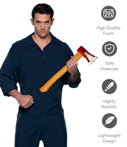 UNDERWRAPS Faux Foam Halloween Props - Fun Faux Foam Knives for Halloween - color: Fireman Axe