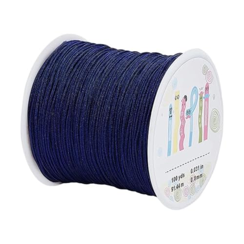 PH PandaHall 100 Yards 0.8mm Nylon Beading String, Chinese Knotting Cord Nylon Kumihimo Macrame Thread Braided Lift Shade Cord for Blind Mini Blind Cord Replacement String for Windows (PrussianBlue) - color: Prussianblue
