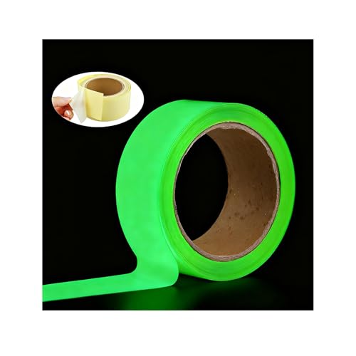 Oumers Glow in The Dark Tape 33 ft x 1 inch Green High Bright Luminous Tape Sticker Removeble Waterproof and Photoluminescent - size: 33 Foot x 1 Inch
