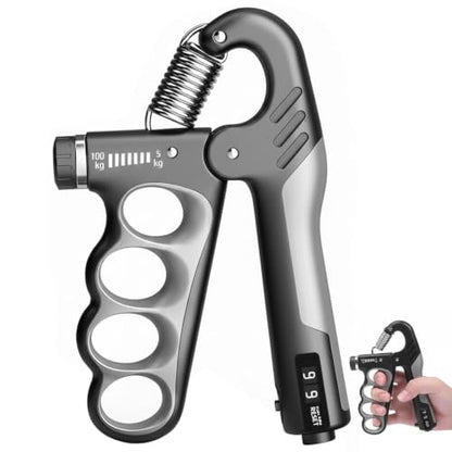 Adjustable Grip Strength Trainer Hand Gripper for Grip Strength - color: Gray