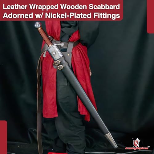 Armory Replicas™ Medieval Hand Forged Knight Sword EN45 Carbon Steel Full Tang with Scabbard - style: Archer's Sword