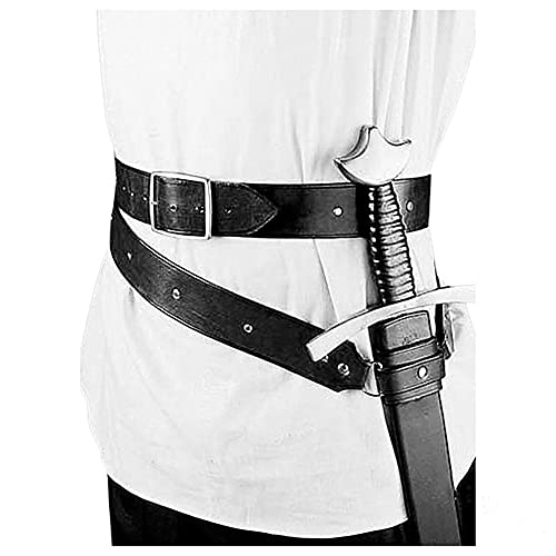 BLESSUME Medieval Knight Belt with Sword Frog Holster Rapier Scabbard Holder 1pc - color: Black 4