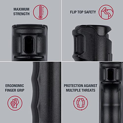 SABRE Pepper Gel Kit with Blue Water Practice Spray, 25 Bursts, Maximum Strength, Gel Is Safer, Ergonomic Finger Grip, Fast Flip Top Safety, Comes With A Blue Water Practice Spray Canister