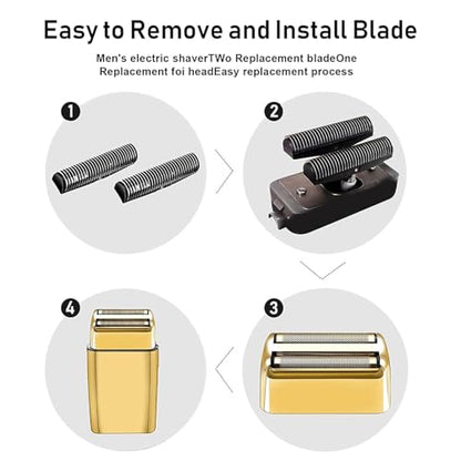 Shaver Replacement Foil and Cutters compatible with BaBylissPRO Barberology Double FXFS2 (4PC Gold) - color: 4PC Gold