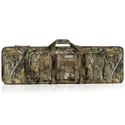 Savior Equipment American Classic Tactical Double Long Gun Bag Pistol Transportation Case w/Backpack Strap, in 32" 36" 42" 46" 51" 55" - color: Edge, size: 36" x 12" Double Rifle Case, style: Rifle Case