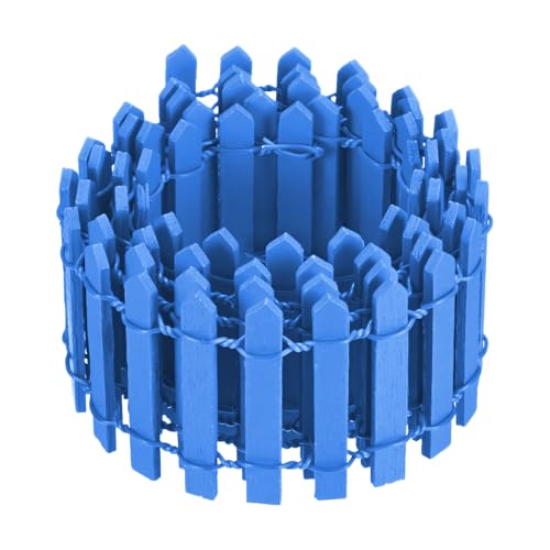 M METERXITY 1-Pack Miniature Fairy Garden Fence, 35 Inch 90x5cm Wooden DIY Small Wood Decorative Picket Fence for Dollhouse/Crafts/Diorama Project, Micro Landscape Ornaments [Dark Blue] - color: Dark Blue
