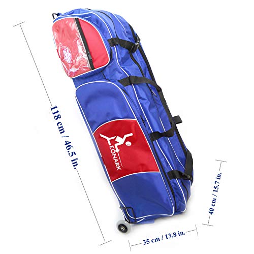 LEONARK Fencing Draw-bar Wheel Bag for Epee Saber and Foil - Hema Sword Bag Trolley Case for Fencing Suit and Mask - color: Oster Blue