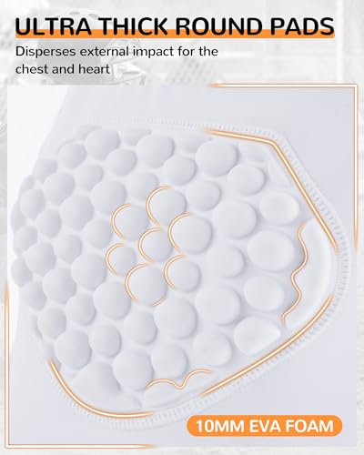 Runhit Youth Baseball Chest Protector Softball Lacrosse Football Padded Compression Shirt Heart Guard Sternum Protection - color: White Gray, size: X-Small