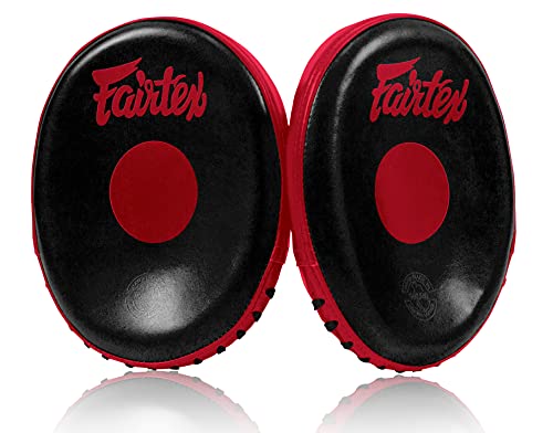 Fairtex FMV15 Focus Mitts, Muay Thai Boxing Precision Punching Target Pads - color: Black/Red