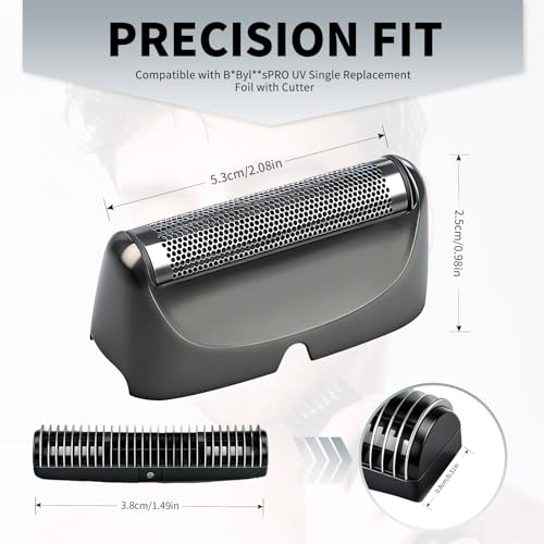 Grey Foil & Cutter Compatible with BaBylissPRO UVFOIL Single 2pcs - color: Grey-2pcs