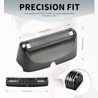 Grey Foil & Cutter Compatible with BaBylissPRO UVFOIL Single 2pcs - color: Grey-2pcs