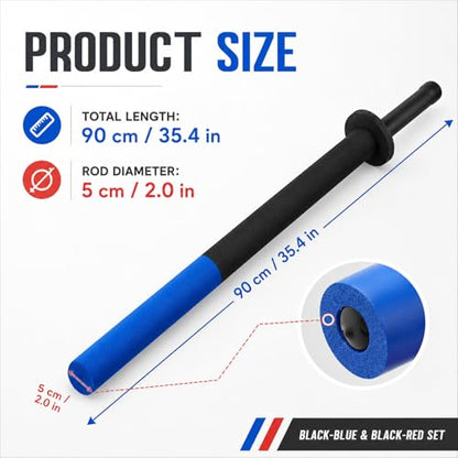 JellyArch 2 Pcs Foam Sword 35.4 Inch Padded Bokken Samurai Swords for Cosplay Prop, Sparring Training Kendo Sticks for Adults Martial Arts Fighting Fencing Samurai Karate Ninja