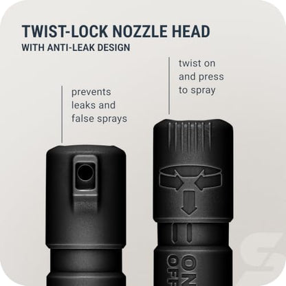 SABRE Mighty Discreet Pepper Spray with Snap-Clip Keychain - Pocket Size for Running, Walking, Keys & Travel, Fits in Small Bags & Purses, Max Strength Self Defense, UV Dye, 12 ft Range, 0.18 fl oz - color: Black
