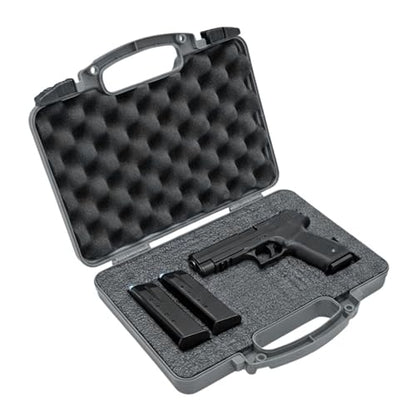 TSA Hard Pistol Case, Crushproof Pick and Pluck Foam Handgun Revolver Case - color: Urban GRAY