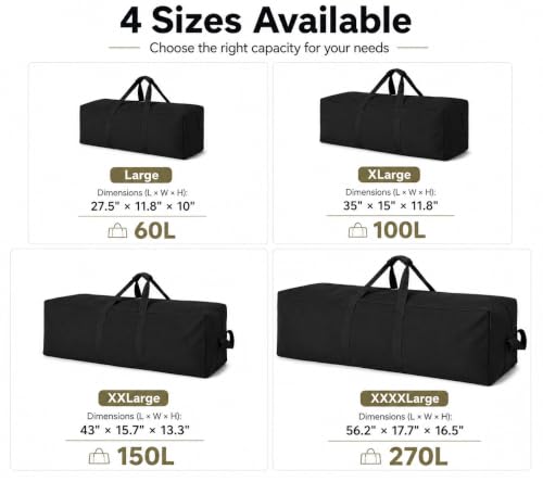 DoYiKe Extra Large Canvas Duffle Bag for Travel Heavy Duty Military Duffel - color: SOArmygreen, size: 150L
