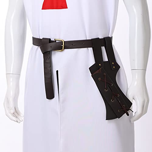 BLESSUME Medieval Knight Belt with Sword Frog Holster Rapier Scabbard Holder 1pc - color: Brown 13