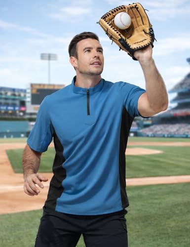 Men’s Cage Jacket Baseball Windbreaker Lightweight Batting Practice Pullover for Training Water-Resistant Jacket - color: Blue, size: Small