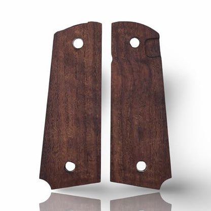 Art Series 1911 Pistol Grips – Handcrafted Walnut Wood Panels with Unique Engraved Designs | Oil Finish | Fits Full-Size 1911 Clones - color: Shadow Dragon