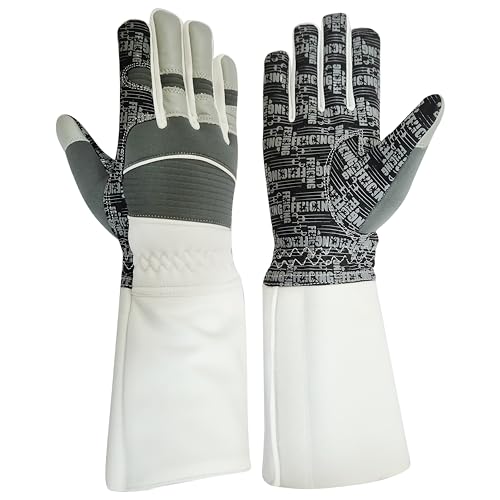 Fencing Glove High Performance Padded, Washable Amara Synthetic Leather, Real Leather for Foil, Epee & Saber, Silicoated Palm Back Neoprene Padded, 350N Cuff Protective Glove. - size: X-Large