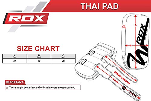RDX MMA Thai Pad for Target Training, Convex Skin Leather Curved Kickboxing Strike Shield, Coaching Boxing, Muay Thai, Martial Arts, Karate, Taekwondo, Punching