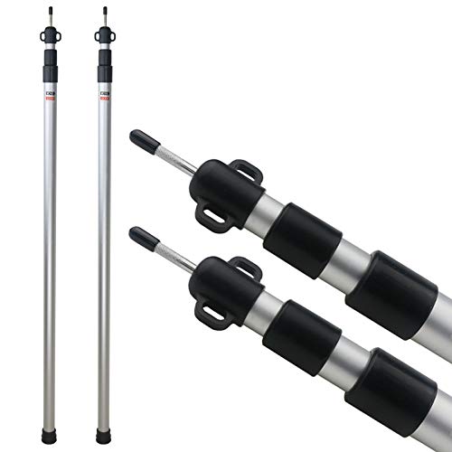 Sunnyglade 2 Pcs Adjustable Tarp Poles Telescoping Rods Aluminum Silver