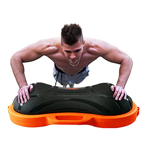 Yes4All 880LBS Half Ball Balance Trainer, Pilates Balance & Stability Ball for Exercises, Home Gym, Floor & Full Body Workouts - color: D. Half Peanut Pro Version - Black/Orange