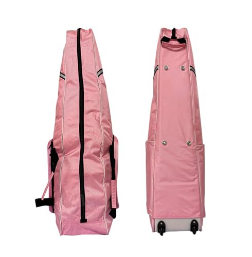 Fencing Suit Pull Rod Type Sword Bag with Wheels - Suitable for Foil/Epee/Saber Mask and Fencing Gear - color: Pink
