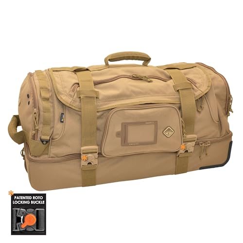 HAZARD 4 Shoreleave - Rolling Duffle Bag With Wheels and Handle - Large Heavy Duty Travel Luggage, Wheeled Camping Duffel Bags for Men and Women, Tactical Weekender Baggage (103.4L) (Coyote)