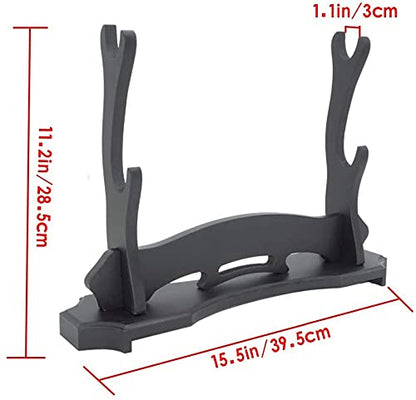 House Treasure Assembly Samurai Sword Katana Wakizashi Tanto Support Holder Stand 2 Layer… - color: 2Layers without words