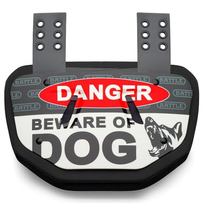 Battle Sports Novelty Football Back Plate, Kids, Adults - color: Beware of Dog Black/White/Red, size: Adult