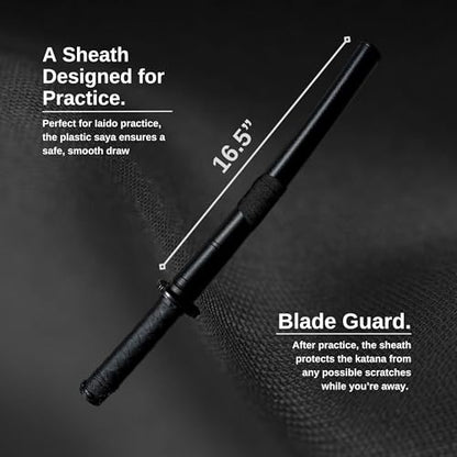 E-BOGU Polypropylene Practice Martial Arts Equipment with Black Saya Scabbard (Bokken Type 24.5") - style: Hamon Short 23.5"