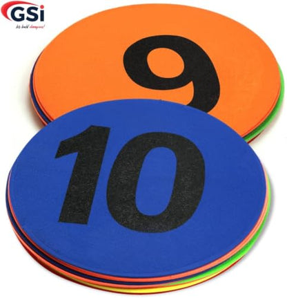 GSi Non-Slip Floor Spot Markers for Sports, Therapy & Classroom - size: 6.⁠ ⁠Number