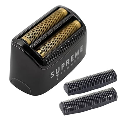 Supreme Trimmer Replacement Foil & Cutter SB55 | Hypoallergenic Foil for Crunch Lite STF600 | Black - color: Black Foil & Cutters
