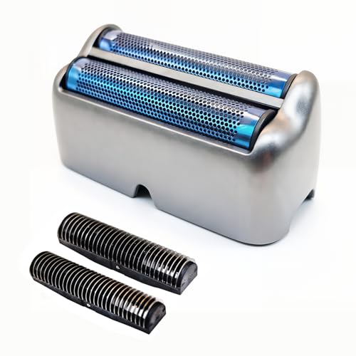 Double Foil Replacement & Cutters for BaBylissPRO UV FOIL, Compatible with FXLFS2 Series UV Shavers, Hypoallergenic Extra-close Shaver Replacement Head, Professional Barber & Home Use(Grey)