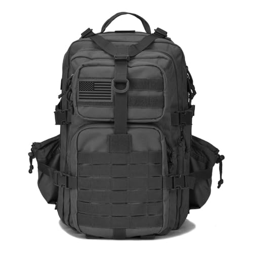 REEBOW GEAR Travel Tactical Backpack Outdoor 3 Day Rucksack Bag for Men - color: 09 Black