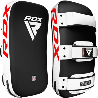 RDX Muay Thai Pad for Training, Curved Kickboxing Kicking Strike Shield, Coaching Kick Boxing, MMA, Martial Arts, Karate, Taekwondo, Punching, Foot, Knee and Elbow Target - color: White