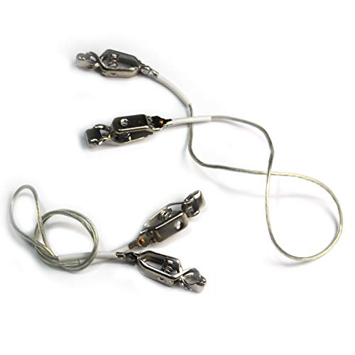 LEONARK Fencing Epee Saber Foil Body Cord Mask Cord Fencing Wire Clamp Clip- Two-Pin Plug/Three-Pin Plug Clear Wire (Set of 2) - size: Foil/Saber