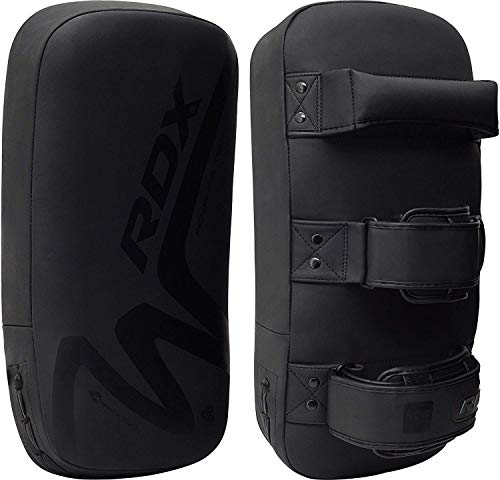 RDX MMA Thai Pad for Target Training, Convex Skin Leather Curved Kickboxing Strike Shield, Coaching Boxing, Muay Thai, Martial Arts, Karate, Taekwondo, Punching