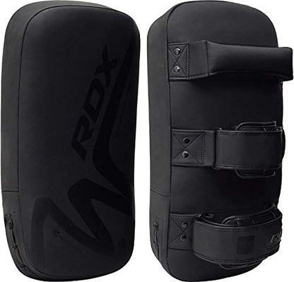 RDX MMA Thai Pad for Target Training, Convex Skin Leather Curved Kickboxing Strike Shield, Coaching Boxing, Muay Thai, Martial Arts, Karate, Taekwondo, Punching