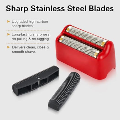 Replacement Head Compatible with BaByliss FX3 Foil Shaver - 2 Pack Red