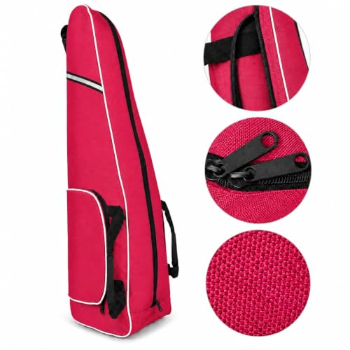 Fencing Bag with Wheels, Rolling Fencing Bag for Foil Epee Saber, Long Sword Carrier for HEMA and Fencing Gear, Side Pocket and Carry Handles - color: Hot Pink