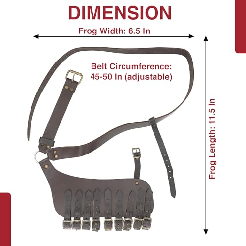 Armory Replicas Handcrafted Rigid Nature Right-Handed Leather Rapier Sword Frog Belt with Adjustable Fit - color: Brown