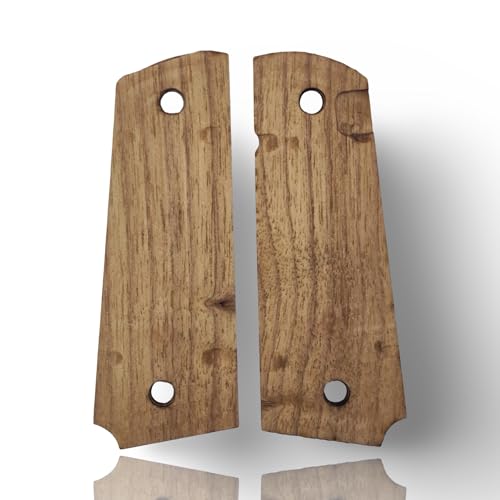 Art Series 1911 Pistol Grips – Handcrafted Walnut Wood Panels with Unique Engraved Designs | Oil Finish | Fits Full-Size 1911 Clones - color: Snake Scale