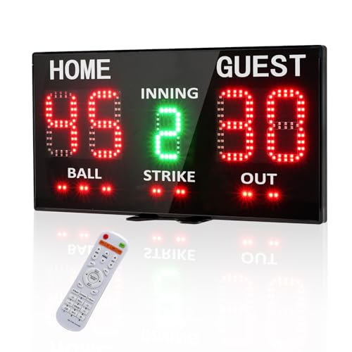 YZ LED Baseball Scoreboard for Fence, High-Light Digital Scoreboard with Remote, Portable Baseball Electronic Scoreboard, Softball Score Keeper with Innings Balls Strikes Outs Outdoor