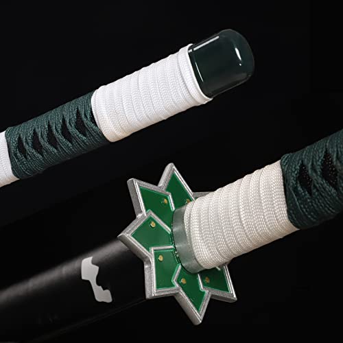 Wuton Demon Slayer Sword Sharp Real Metal Handmade Katana,41 inches 1060 high Carbon Steel,Battle Ready Samurai Swords Full Tang - color: Sanemi Sword