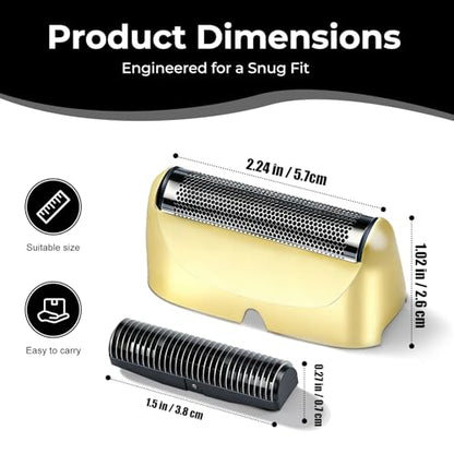 2-Pack Replacement Head Foil for BaBylissPRO UV Single Foil shaver - color: Single-Gold