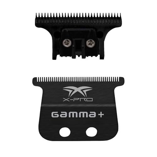 GAMMA+ Hair Trimmer Fixed Moving Blade Replacement Professional Grade - style: X-Pro Black Diamond Carbon DLC Wide / The One DLC